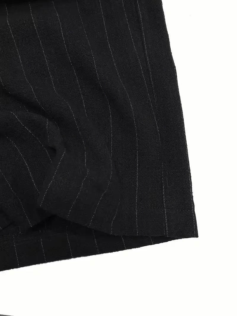 Wide fit trousers with vertical stripes