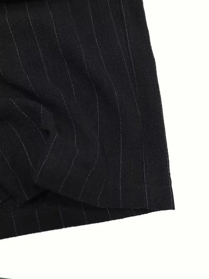Wide fit trousers with vertical stripes
