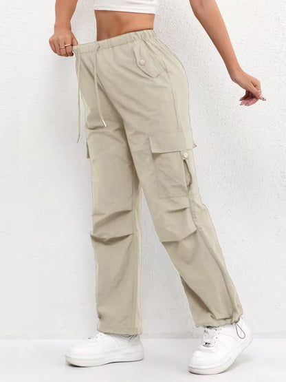 High-Waisted Cargo Trousers