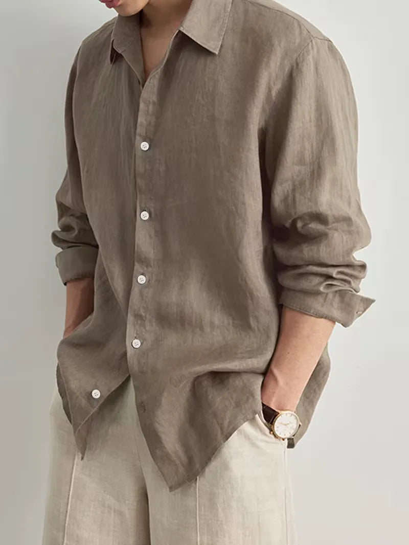 Casual men's shirt with long sleeves