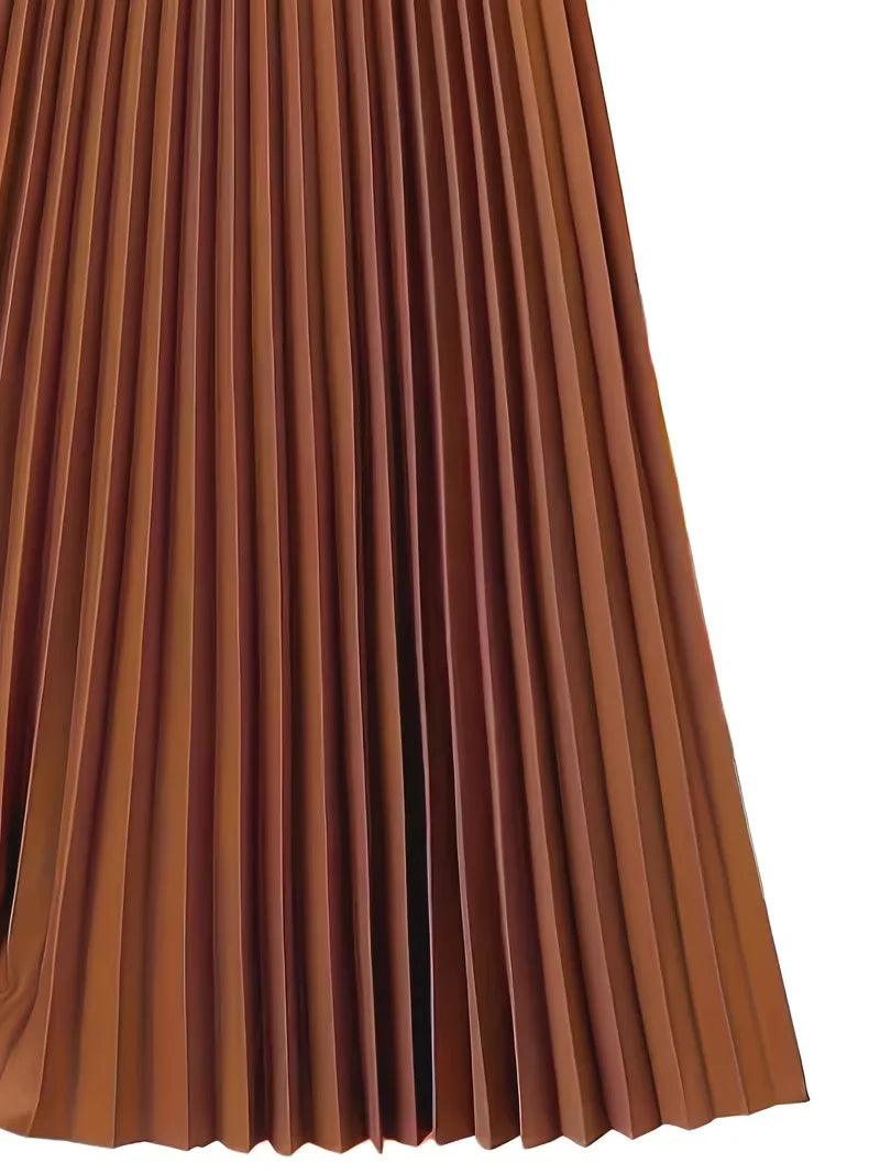 Pleated Skirt with High Waist