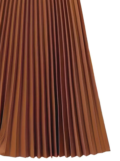 Pleated Skirt with High Waist