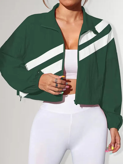 Track jacket with elastic cuffs