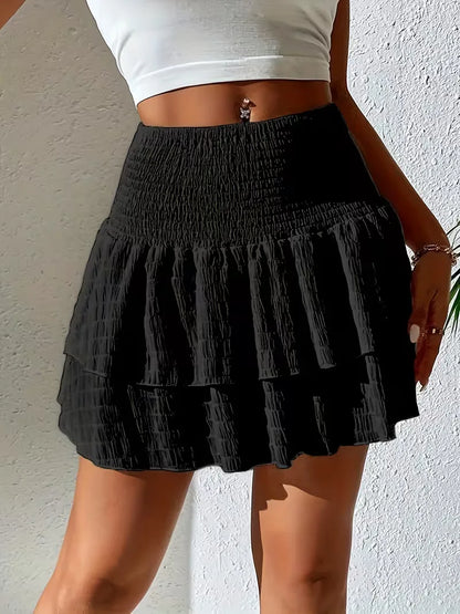 Pleated Skirt with Flounce