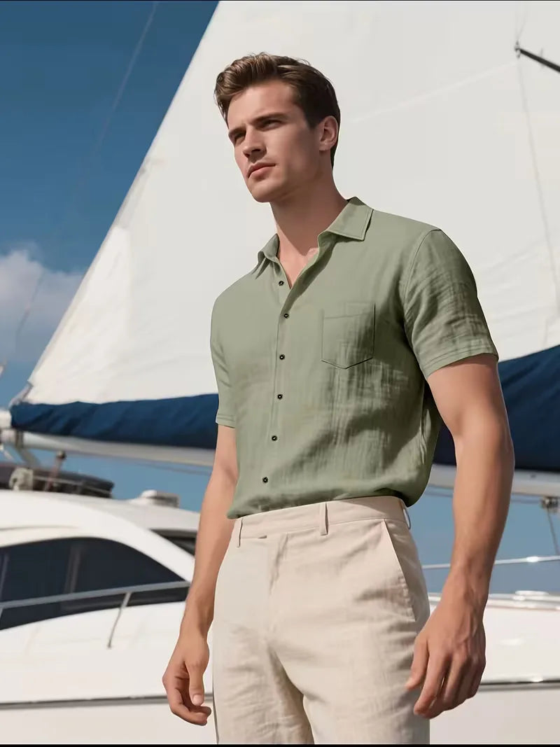 Short Sleeve Shirt with Chest Pocket