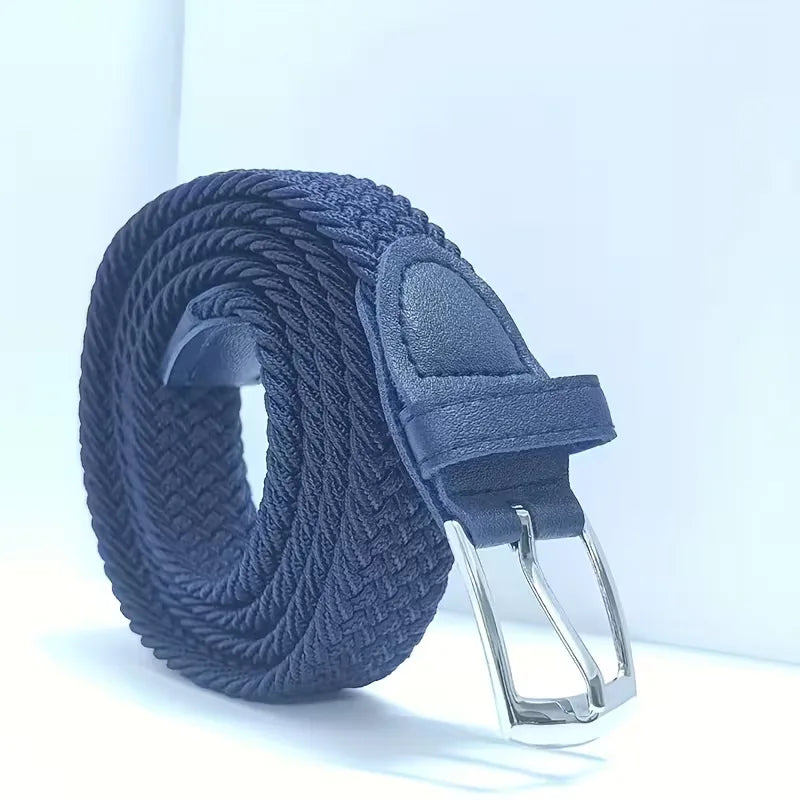 Wide belt with braided texture