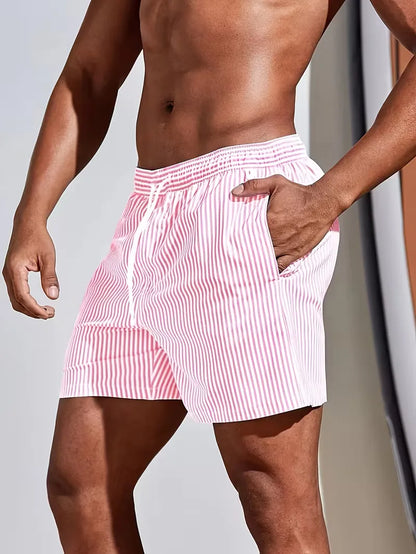 Striped Pattern Swim Shorts
