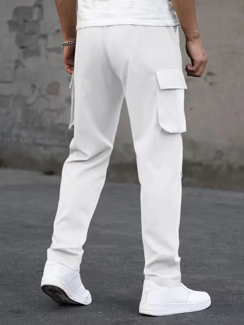 Cargo trousers with elastic waistband