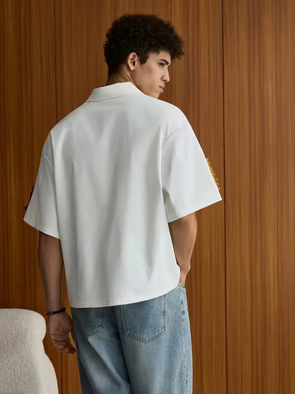 Short Sleeve Shirt with Patchwork