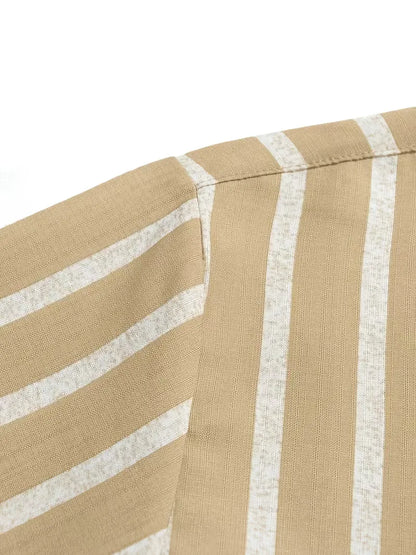 Short Sleeve Shirt with Vertical Stripes