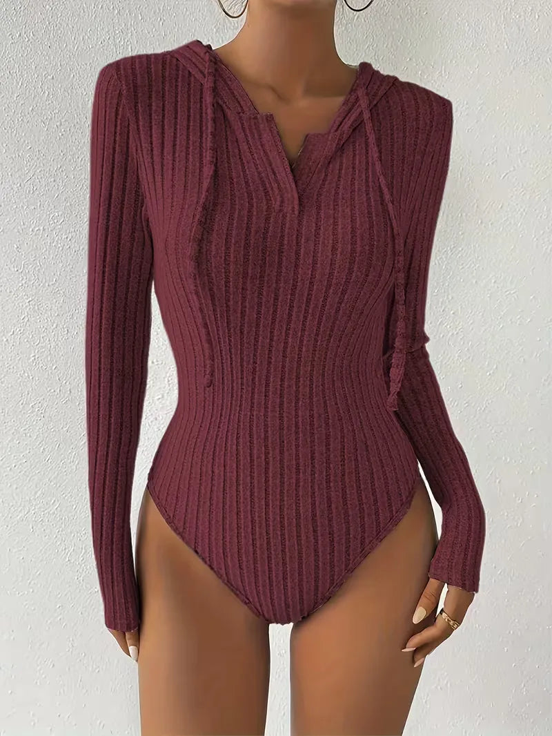 Hooded Bodysuit with Long Sleeves