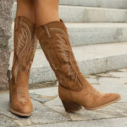 Cowboy Boots with Embroidered Pattern