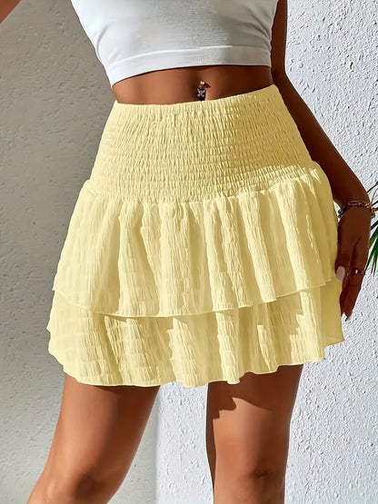 Pleated Skirt with Flounce