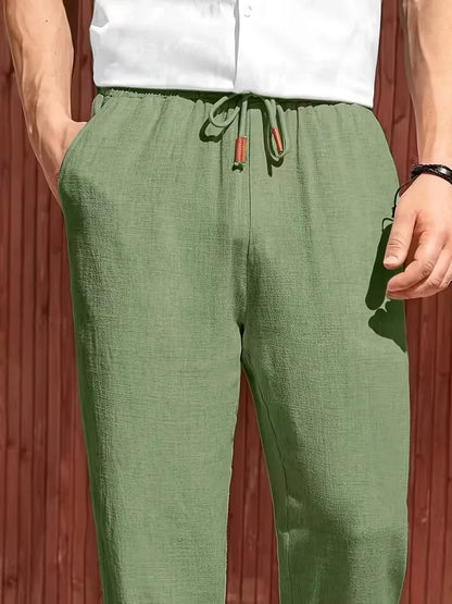 Drawstring Trousers with Straight Leg