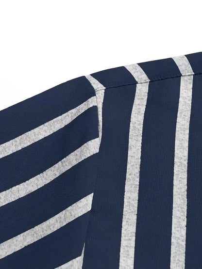 Short Sleeve Shirt with Vertical Stripes