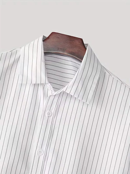 Casual shirt with vertical stripes