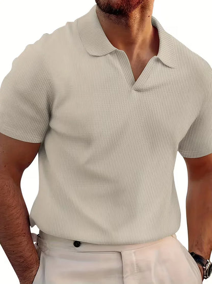Polo with Short Sleeves and V-Neck