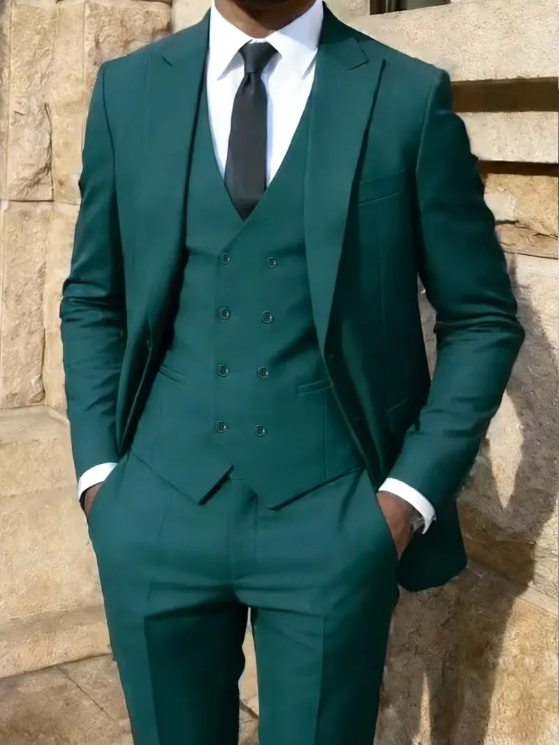 Three-piece slim fit suit