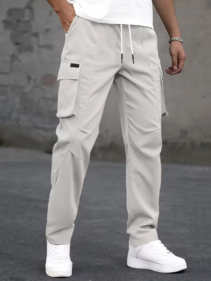 Cargo trousers with elastic waistband