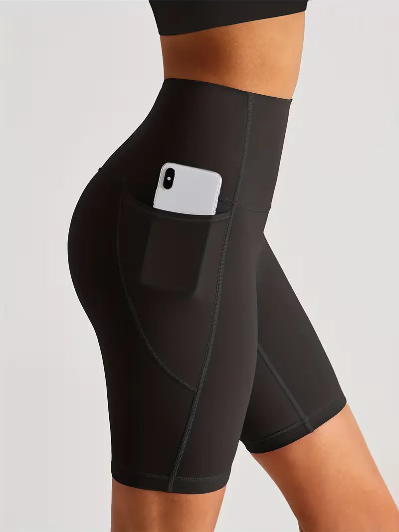 High-Waisted Sports Shorts