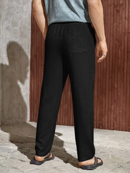 Drawstring Trousers with Straight Leg