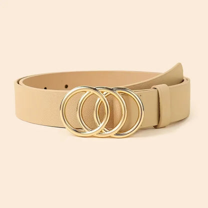 Narrow belt with metal buckles