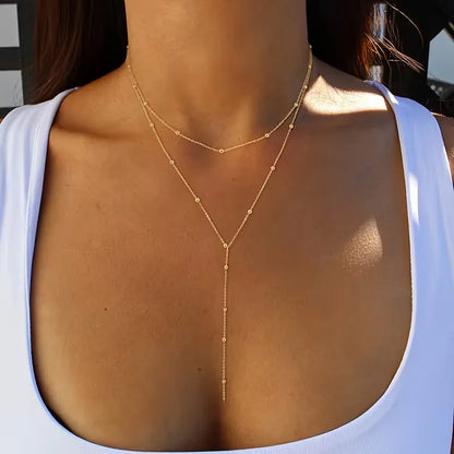 Necklace with Rice Pearls and Fringes