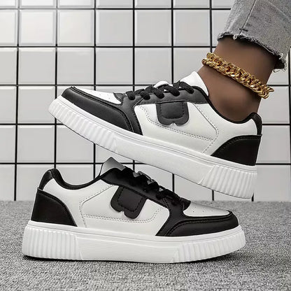 Platform sneakers with colour block design