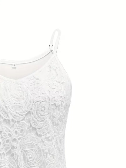 lace tank top with V-neck