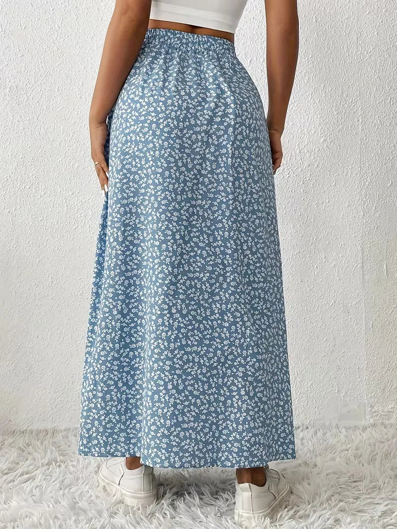 A-line skirt with flowers