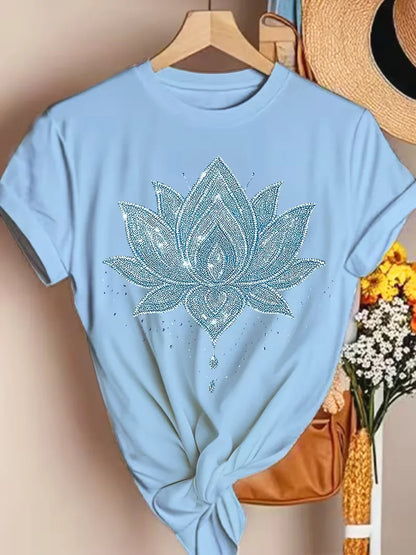 T-shirt with lotus flower print