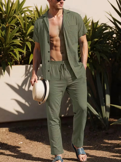 Short Sleeve Shirt with Trousers