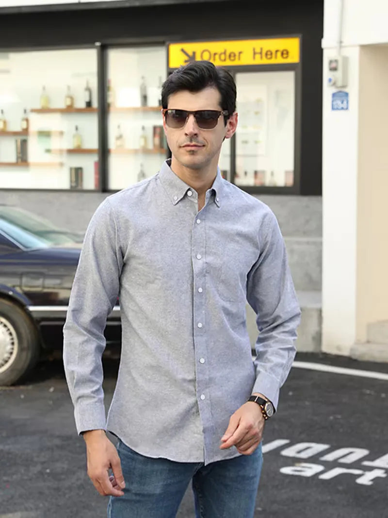 Casual shirt with mandarin collar