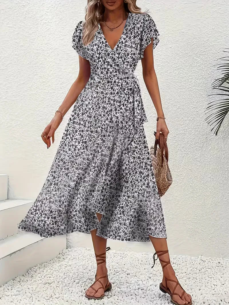 Wrap Dress with Flowers