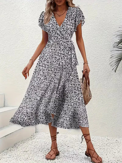 Wrap Dress with Flowers