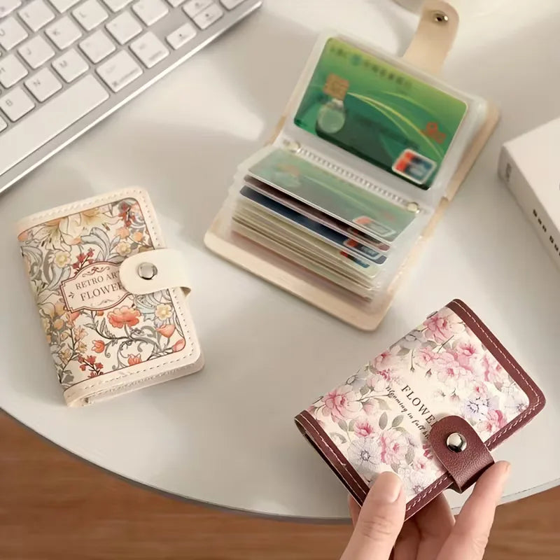 Card Holder with Floral Print