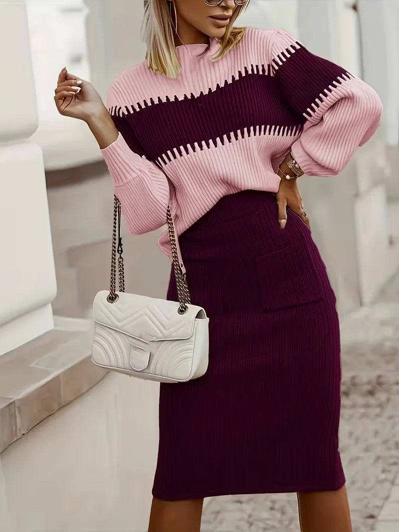 Two-Piece Set with Ribbed Texture