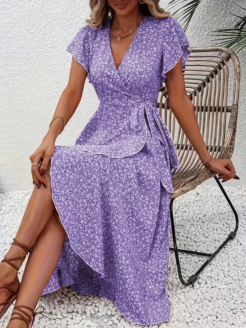 Wrap Dress with Flowers
