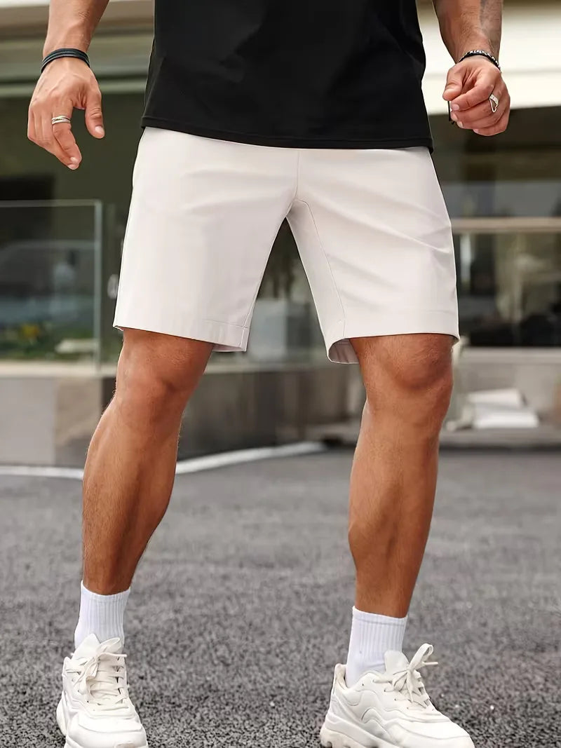 Shorts with Button and Pockets