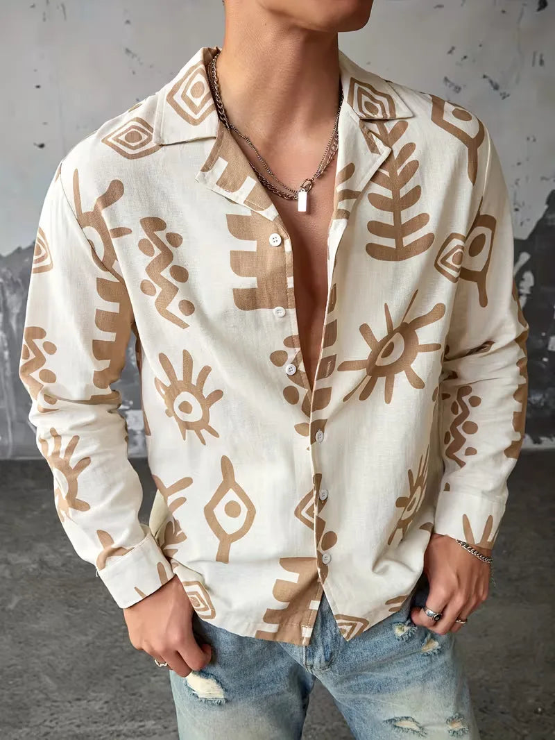 Casual shirt with abstract print