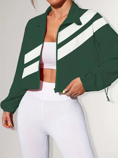 Track jacket with elastic cuffs