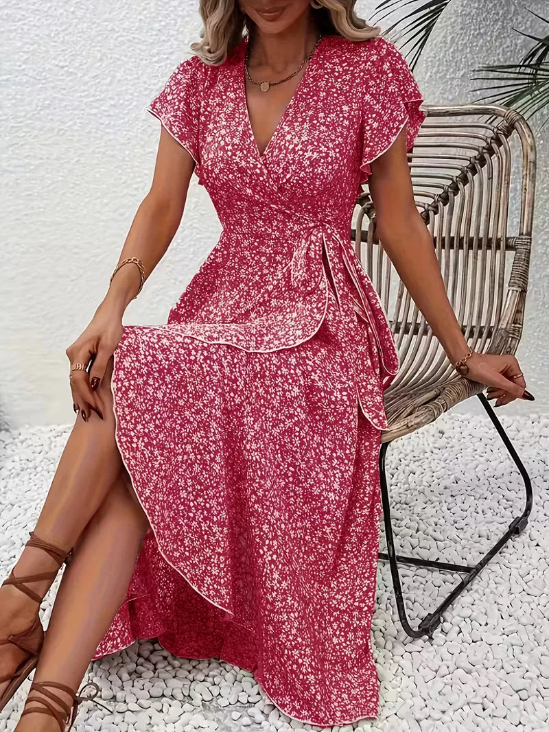 Wrap Dress with Flowers