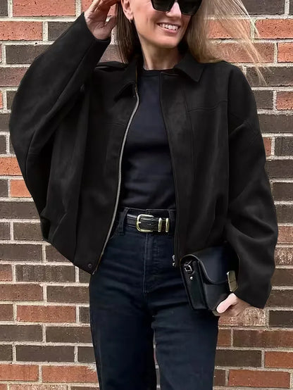 Bomber jacket with oversized fit
