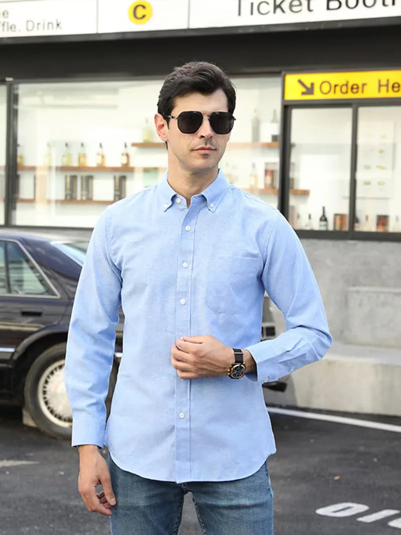 Casual shirt with mandarin collar