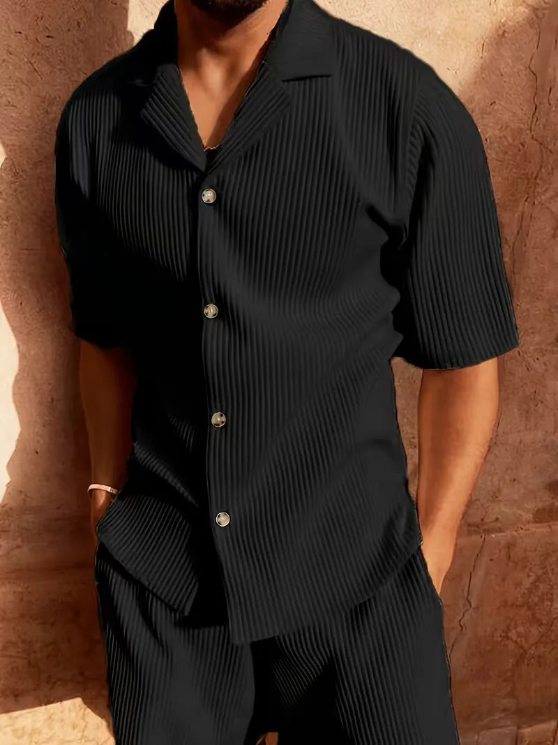 Summer Clothing Set with V-Neck
