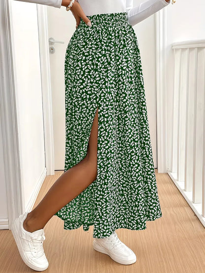 A-line skirt with flowers