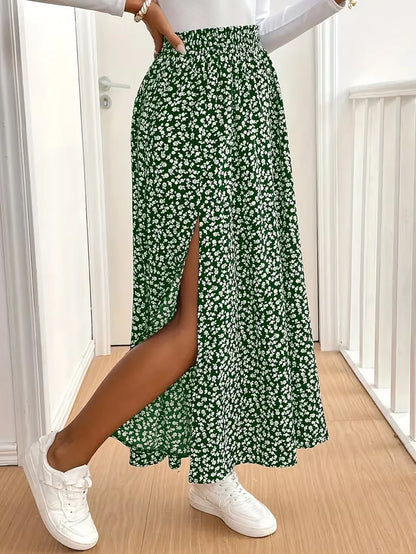A-line skirt with flowers
