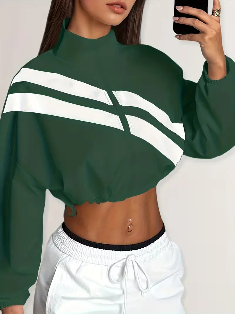 Track jacket with elastic cuffs