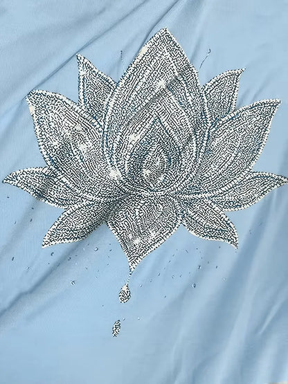 T-shirt with lotus flower print