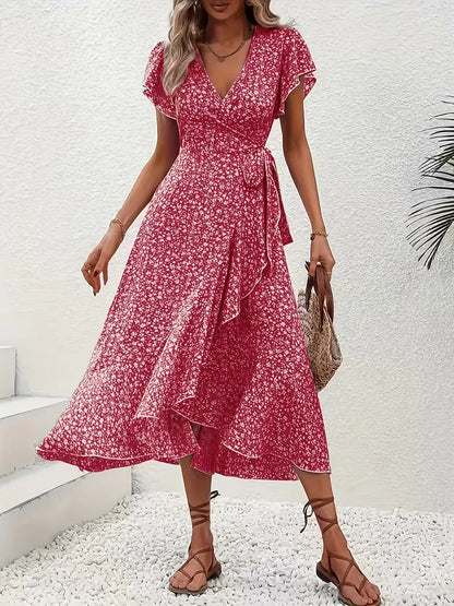 Wrap Dress with Flowers